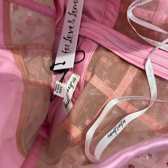 For Love & Lemons Manic Monday Embellished Corset Strapless Mesh Maxi Dress - Picture 10 of 10